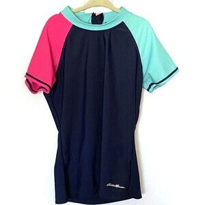 Eddie Bauer Girls Swim Shirt Size Medium 10/12 Rash Guard Top